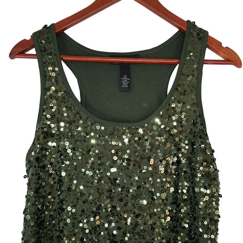Inc International Concepts Womens All Over Green Sequin Mini Dress Mermaidcore - Picture 3 of 8